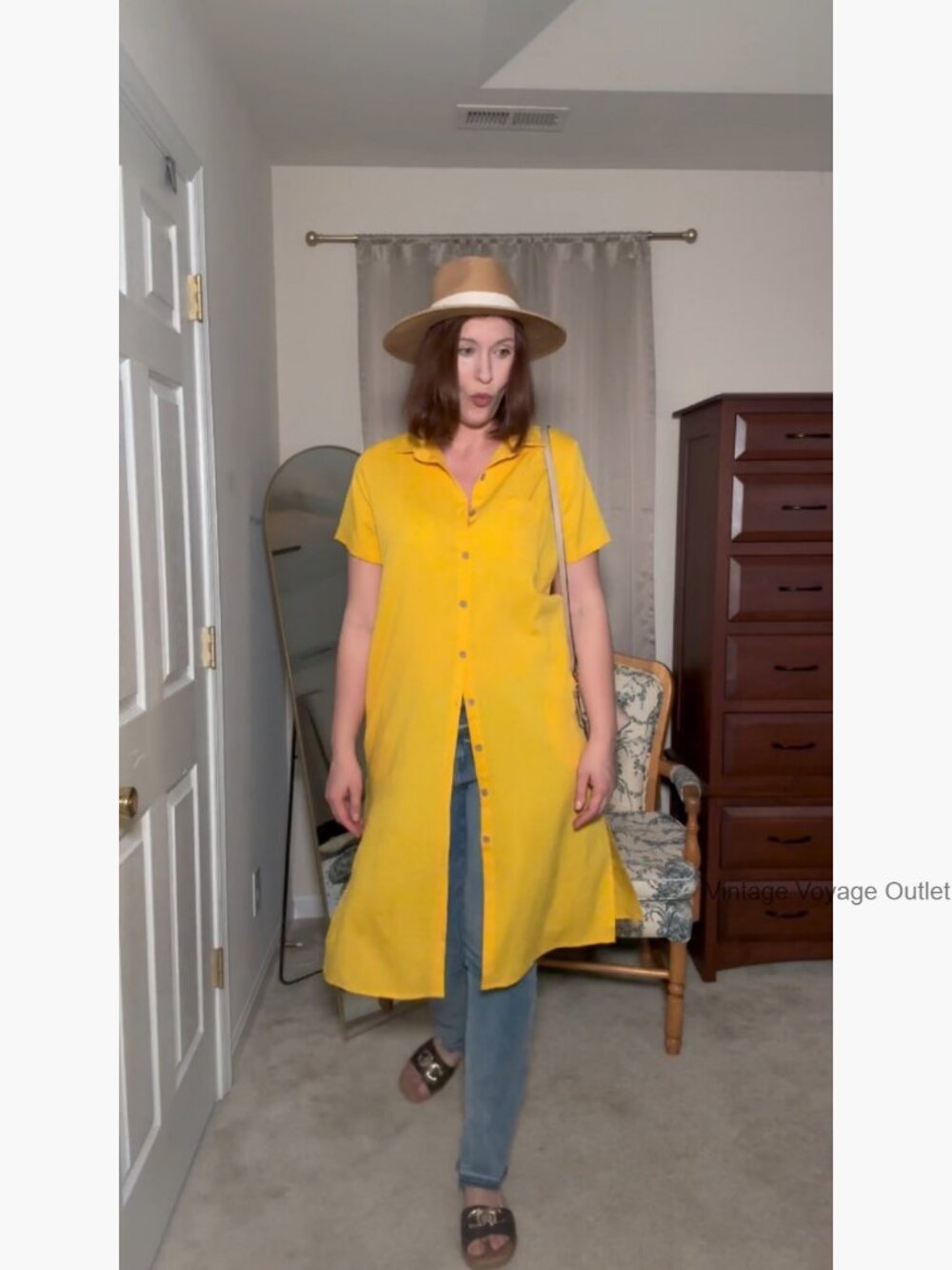 Casual Midi Dress with Pockets Short Sleeve Button Down Shirt Dress Loose Fit - Picture 7 of 7